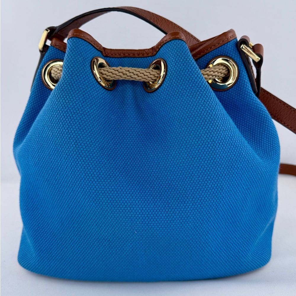 Michael Kors Marina Canvas Gathered Drawstring Bucket Tote - Picture 4 of 14